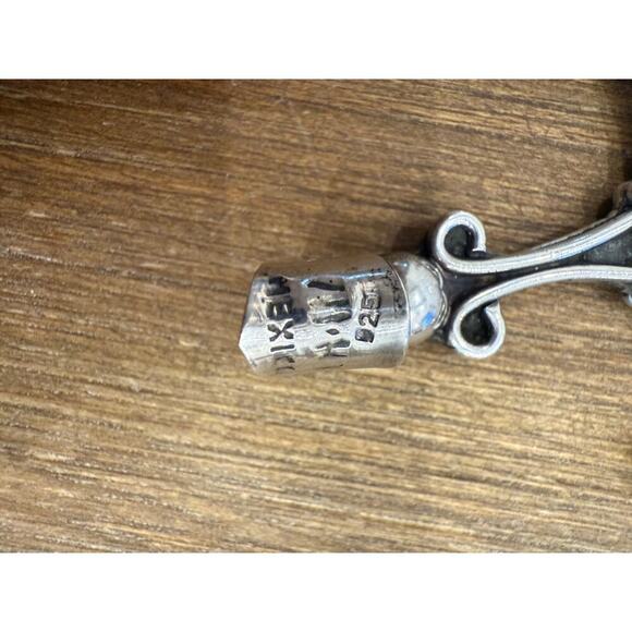 Large Vintage‎ Mexico Sterling Silver Black Onyx Cross Pendant - Picture 3 of 5
